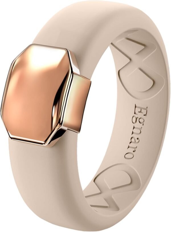 Egnaro Silicone Wedding Bands for Women, Inner Arc Ergonomic...