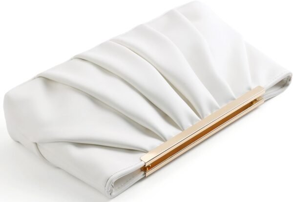Clutch Purse Dressy Pleated Formal Evening Bag Simple Classy...