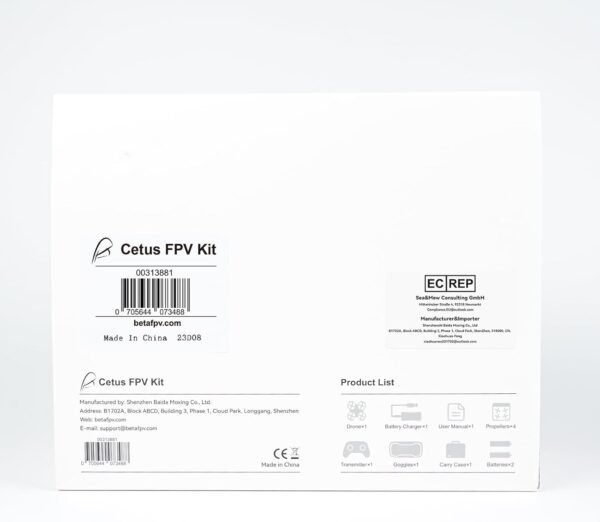 BETAFPV Cetus FPV RTF Drone Kit for Brushed Racing Drone, with LiteRadio 2 SE Transmitter VR02 FPV Goggles, Fly FPV Drone Kit for Beginners to Fly Faster Further