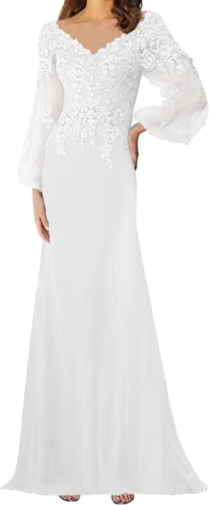 Mother of The Bride Dresses Long Sleeves Formal Evening Gown... Mother of The Bride Dresses Long Sleeves Formal Evening Gown...