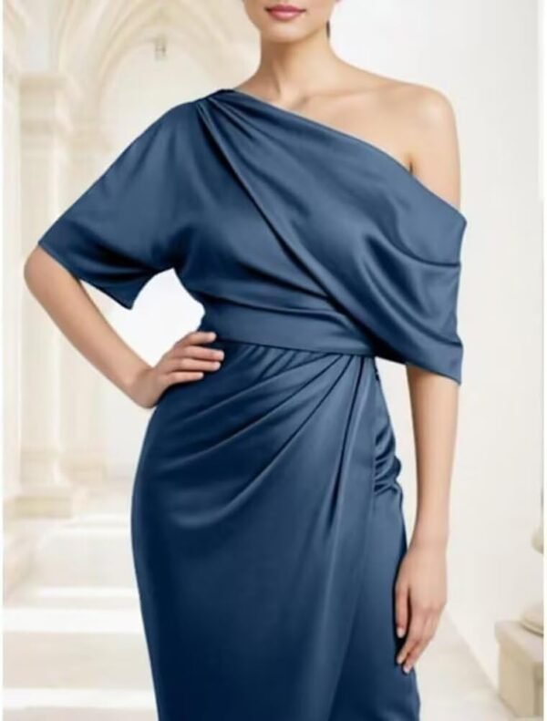 One Shoulder Mother of The Bride Dresses for Wedding Tea Len...
