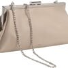 WALLYN'S Elegant Pleated Leather Clutch Purse,Soft Pleated E...