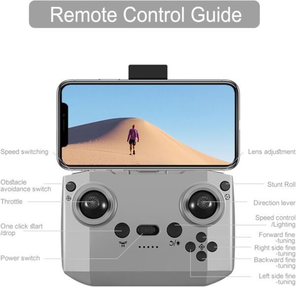 Drone with Camera 1080P for Kids Adults, Mini HD FPV Drone Kit, with 2 Batteries, One Key Take Off/Land, Altitude Hold, Headless Mode, 360°Flip, Gestures Selfie, 3 Speed Mode, Waypoint Fly -Black