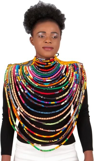 BAZINRICHE Women's Handmade Necklaces Ankara Kente Necklace ...