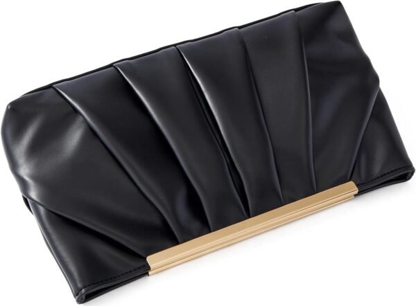 Clutch Purse Dressy Pleated Formal Evening Bag Simple Classy...