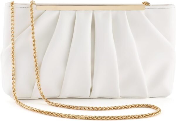 Clutch Purse Dressy Pleated Formal Evening Bag Simple Classy...