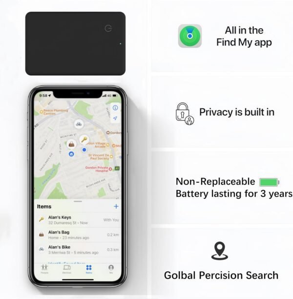 Wallet Tracker Card with Apple Find My[Apple MFi Certified],...