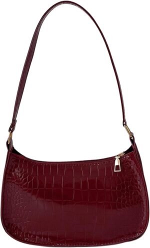 Women's Zipper Top Handle Shoulder Handbag Faux Leather Unde... Women's Zipper Top Handle Shoulder Handbag Faux Leather Unde...