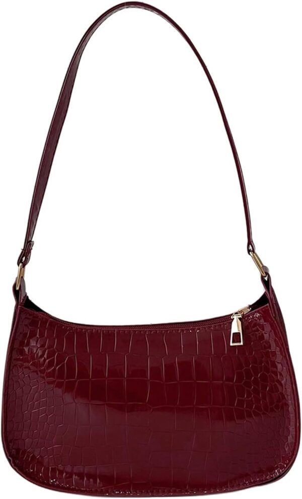 Women's Zipper Top Handle Shoulder Handbag Faux Leather Unde...