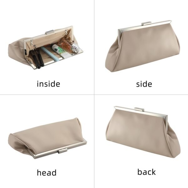 WALLYN'S Elegant Pleated Leather Clutch Purse,Soft Pleated E...