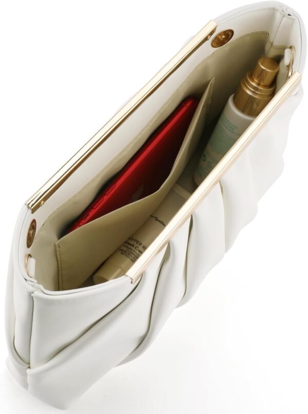 Clutch Purse Dressy Pleated Formal Evening Bag Simple Classy...