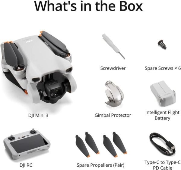 61J6ZKWBdeL._AC_SL1500_.jpg DJI Mini 3 (DJI RC), Lightweight 3x Mechanical Gimbal Drones with Camera for Adults 4K, 38-min Flight Time, up to 32800ft (10km) Video Transmission, Vertical Shooting, GPS Auto Return Integrated