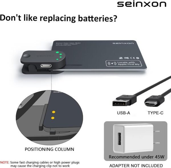 Rechargeable Wallet Tracker RFID Blocking Card IP68 Item Fin...