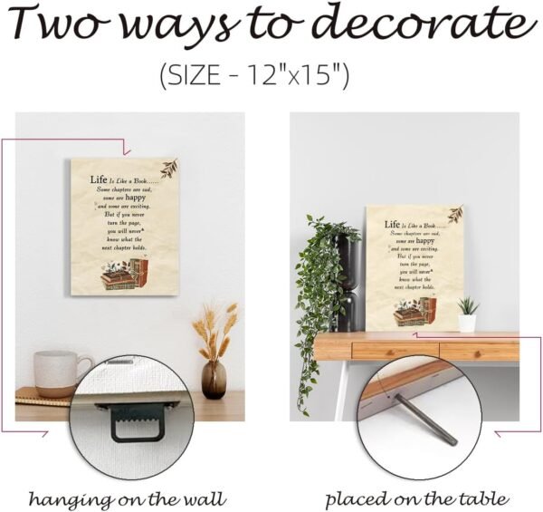 Inspirational Wall Art Decor Life is a Like a Book Quote Can...
