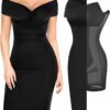 Popilush Off Shoulder Cocktail Dress Shapewear Tummy Control...