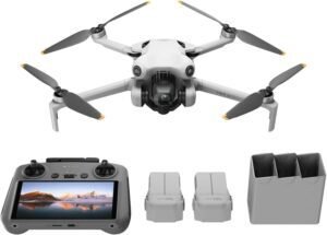 DJI Mini 4 Pro Fly More Combo with DJI RC 2, Drones with Camera for Adults 4K, Under 0.549 lbs/249 g, 3 Batteries for up to 102 Mins Flight Time, Smart Return to Home, Drone for Beginners