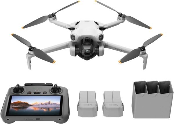 DJI Mini 4 Pro Fly More Combo with DJI RC 2, Drones with Camera for Adults 4K, Under 0.549 lbs/249 g, 3 Batteries for up to 102 Mins Flight Time, Smart Return to Home, Drone for Beginners