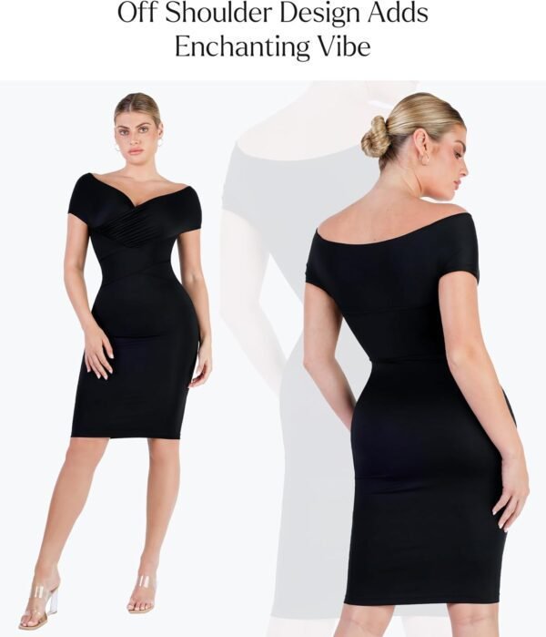 Popilush Off Shoulder Cocktail Dress Shapewear Tummy Control...