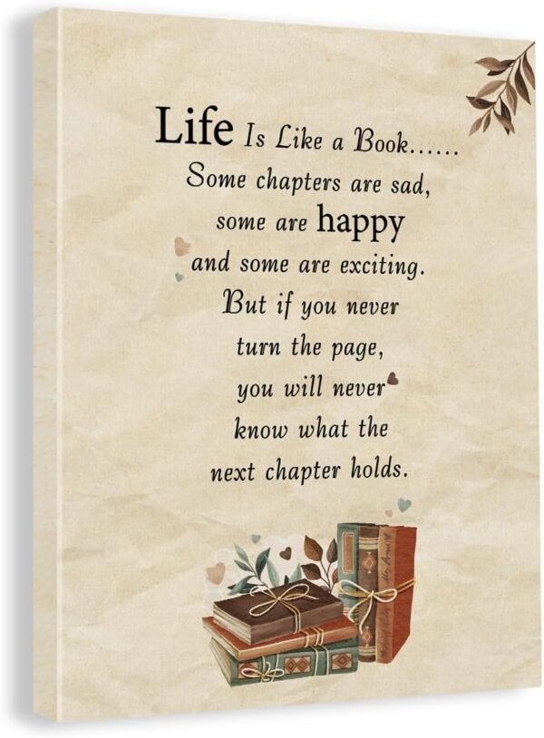 Inspirational Wall Art Decor Life is a Like a Book Quote Can...