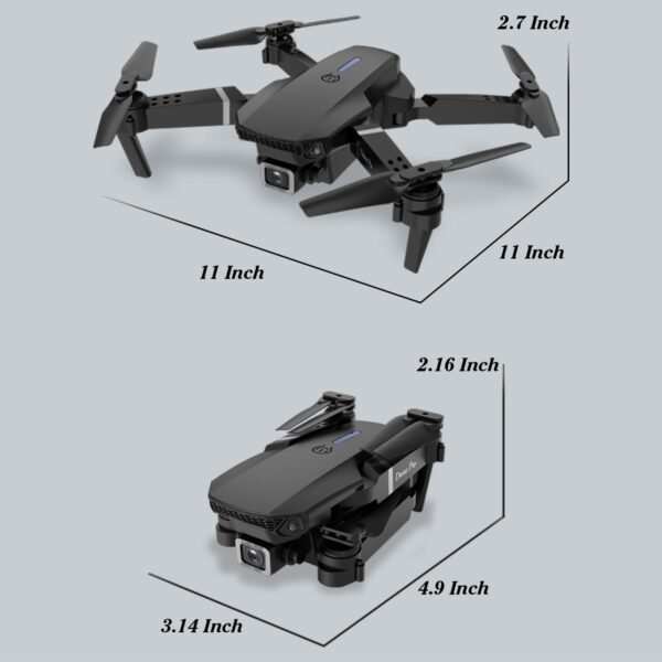 Drone with 1080P Camera for Kids, Foldable Mini Drone for Kids Boys Beginners, 2 Batteries, Toys Drone, Gestures Selfie, One Key Start, 360° Flips, Toy Gifts for Boys Black E88