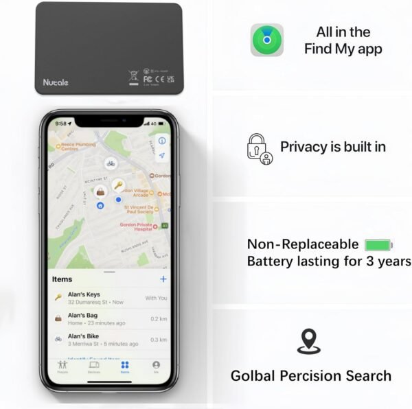 Air Smart Card Wallet Tracker Card 1-Pack Thin Bluetooth Tra...