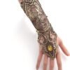 Bronzing Fingerless Gloves Women Gothic Floral Lace Steampun...