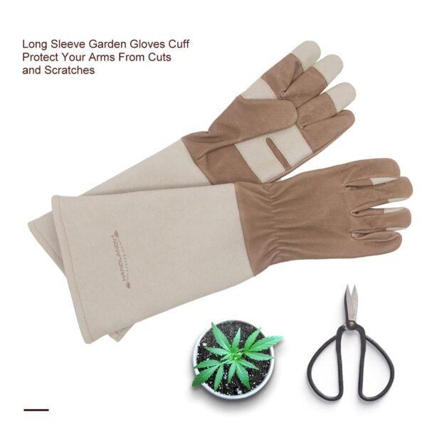 HLDD HANDLANDY Leather Gardening Gloves for Women & Men, Lon...