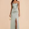 Women's Spaghetti Straps Bridesmaid Dresses Long with Slit C...