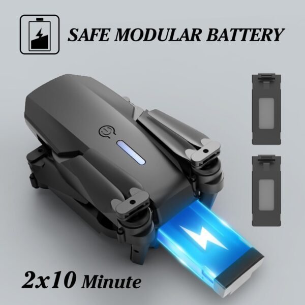 Drone with 1080P Camera for Kids, Foldable Mini Drone for Kids Boys Beginners, 2 Batteries, Toys Drone, Gestures Selfie, One Key Start, 360° Flips, Toy Gifts for Boys Black E88