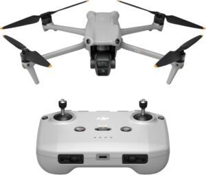 DJI Air 3 (DJI RC-N2), Drone with Medium Tele & Wide-Angle Dual Primary Cameras, 46-Min Max Flight Time, Omnidirectional Obstacle Sensing, 48MP Photos, 4K/60fps HDR, Compliance with FAA Remote ID