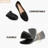 HEAWISH Women's Floral Ballet Flats for Women Black Beige Sl...