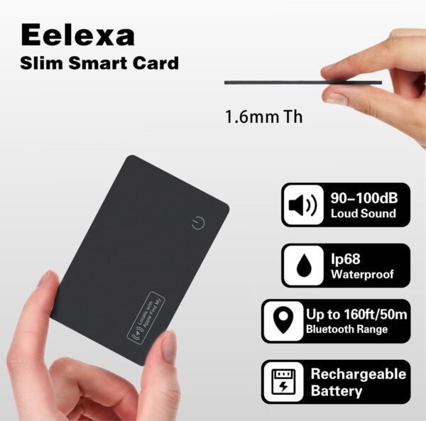 Eelexa Wallet Tracker Card, Rechargeable Thin Finder, Works ...