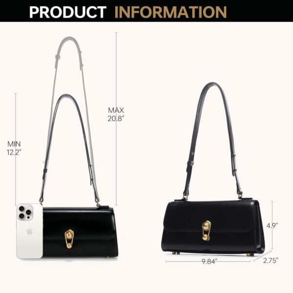 LAFESTIN Leather Shoulder Bag for Women with Adjustable Stra...