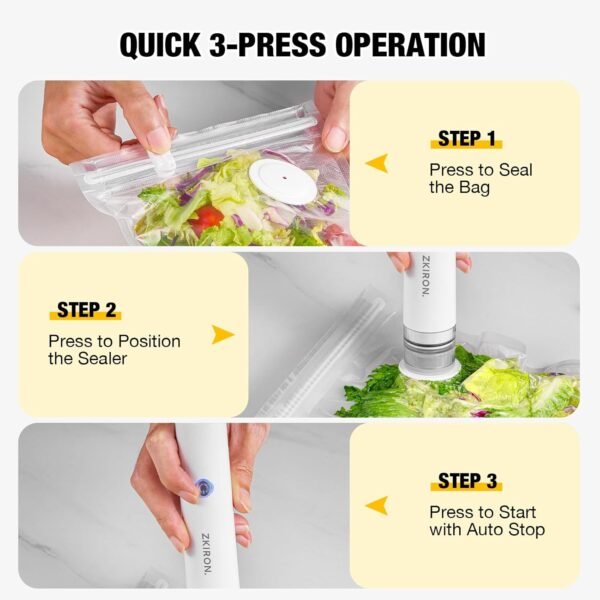 OneTouch Handheld Vacuum Sealer with 25 Reusable Vacuum Bags...