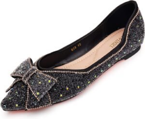 Women's Pointed Rhinestone Flat Shoes Glitter Flowers Weddin... Women's Pointed Rhinestone Flat Shoes Glitter Flowers Weddin...