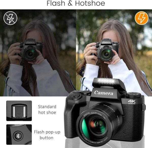Saneen Digital Camera, 4k Cameras for Photography & Video, 6...