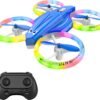 Drone, Mini Drone for Kid and Beginner with Led Light, Small Indoor Rc Drone with 360 Flip, 2 Batteries, One Key Take Off Landing, Kids Flying Toy Gift for Boy and Girl（Dark Blue)