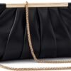 Clutch Purse Dressy Pleated Formal Evening Bag Simple Classy...