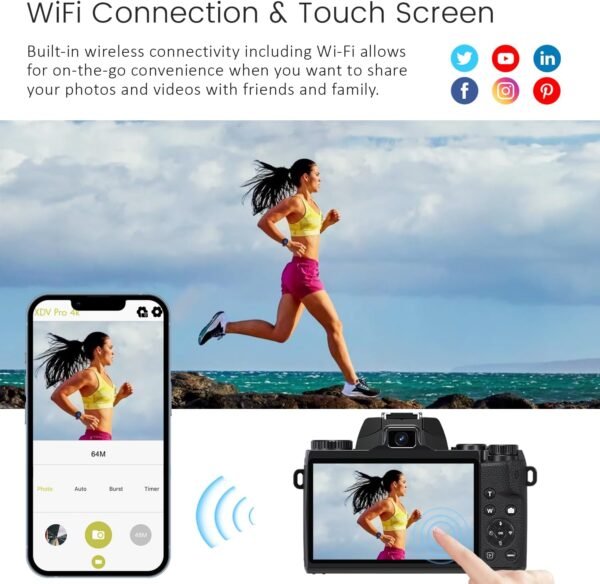 Saneen Digital Camera, 4k Cameras for Photography & Video, 6...