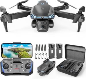 Drone with Camera 1080P HD, FPV Foldable Drone for Adults Kids, One-Key Take Off/ Landing, 3D Flips, Altitude Hold, Speed Adjustment, Headless Mode, 2 Batteries, Toys Gifts for Boys Girls, Beginner