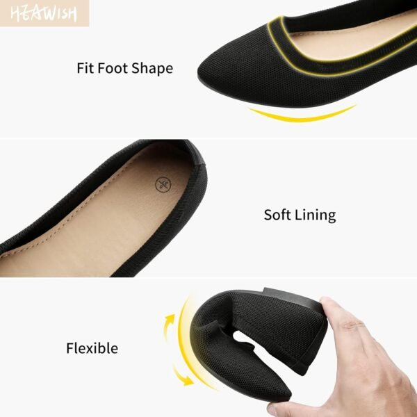 HEAWISH Women’s Ballet Flat Flats Shoes Comfortable Mesh Poi...
