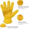 DULFINE Leather Work Gloves for Men & Women, Reinforced Dura...