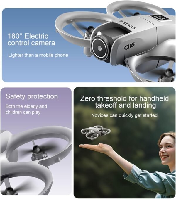 Drone with Camera 1080P for Kids Adults, Mini HD FPV Drone Kit, with 2 Batteries, One Key Take Off/Land, Altitude Hold, Headless Mode, 360°Flip, Gestures Selfie, 3 Speed Mode, Waypoint Fly -Black