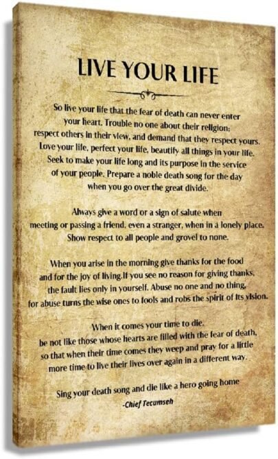 Live Your Life Poem Framed Motivational Wall Art Prints Vint...