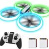 Q9s Drones for Kids,RC Drone with Altitude Hold and Headless Mode,Quadcopter with Blue&Green Light,Propeller Full Protect,2 Batteries and Remote Control,Easy to fly Kids Gifts Toys for Boys and Girls