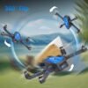 TL16 Brushless Motor Drone with 1080P Camera, FPV Drone for Adults, Optical Flow Positioning Headless Mode 90° Motorised Adjustable Lens, Foldable RC Quadcopter for Beginners, Blue