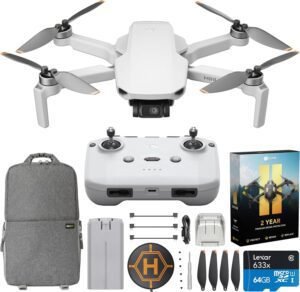 DJI Mini 4K Drone Quadcopter with Camera for Adults, Under 249 g, 3-Axis Gimbal Stabilization, 10km Video Transmission, Auto Return, Wind Resistance, 31-Min Flight Bundle with Deco Gear Accessories