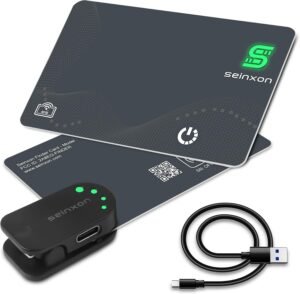 Rechargeable Wallet Tracker RFID Blocking Card IP68 Item Fin... Rechargeable Wallet Tracker RFID Blocking Card IP68 Item Fin...