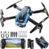 Drone with 1080P Camera - Foldable Remote Control Quadcopter with Voice Gesture Control, 3D Flip, One Key Start, Emergency Stop, 2 Batteries, Easier to use, Toy for Kids Adult Beginners