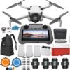 DJI Mini 4 Pro Folding Drone with RC 2 Remote DJI Mini 4 Pro Folding Drone with RC 2 Remote (With Screen) Fly More Combo, 4K HDR Video Camera for Adults, Under 249g, Omnidirectional Sensing, 3 Batteries Bundle with 128 gb SD Card Strobe Lights and More